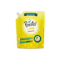 Amazon Brand - Presto! Dishwash Gel Refill Pouch, 2 Litre 