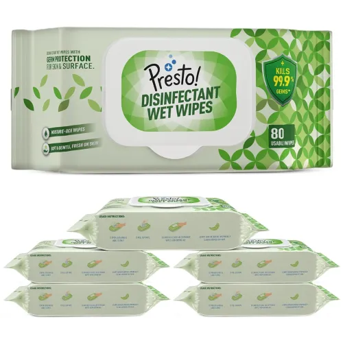 Image of Amazon Brand - Presto! Disinfectant Wet Wipes With Lid