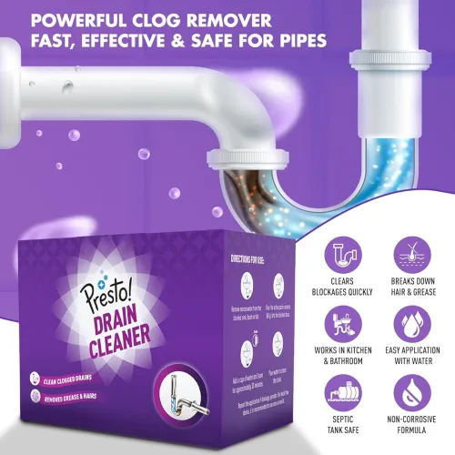Image of Amazon Brand - Presto! Drain Cleaner - 50 gm (Pack of 16).