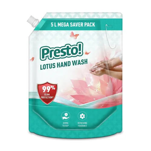 Image of Amazon Brand - Presto! Lotus Liquid Handwash 5L Kills 99% Germs 