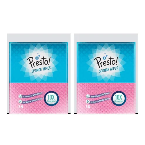 Image of Amazon Brand - Presto! Multi-Purpose Sponge Wipes | Assorted | 10 Count| Pack of 2