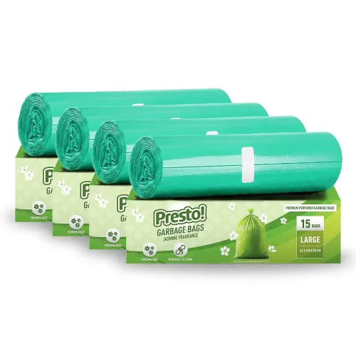 Image of Amazon Brand - Presto! Premium Perfume Garbage Bags on Roll with Tie String