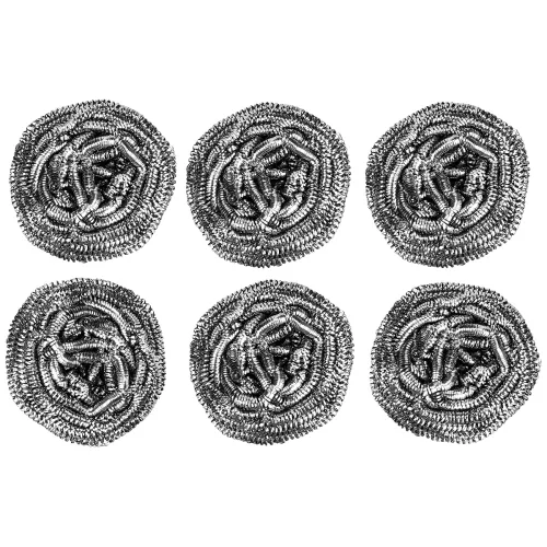 Image of Amazon Brand - Presto! Steel Scrubber Combo Set (Pack of 6)