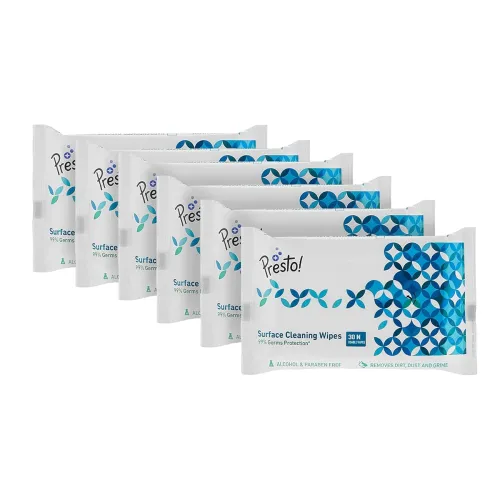 Image of Amazon Brand - Presto! Surface Cleaning Wipes 30 Wipes x 6 Packs