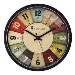 Amazon Brand - Solimo 12-inch Plastic & Glass Analog Wall Clock