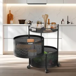 Amazon Brand - Solimo 2 Layer Round Multipurpose Storage Kitchen Rack