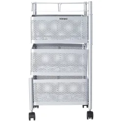 Amazon Brand - Solimo 360°  3 Layer Trolley Rack