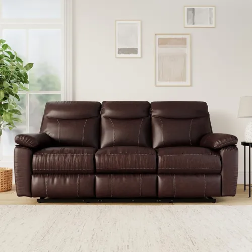 Image of Amazon Brand - Solimo 3 Seater Leatherette Recliner