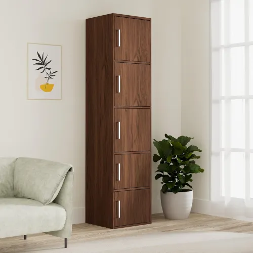 Image of Amazon Brand - Solimo Altamore Engineered Wood 5 Tier Storage Cabinet 