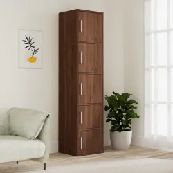 Amazon Brand - Solimo Altamore Engineered Wood 5 Tier Storage Cabinet (Walnut Finish)