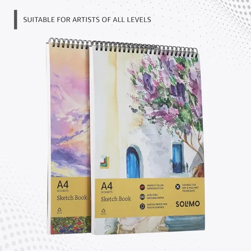 Image of Amazon Brand - Solimo A4 Paper Sketchbooks (Set of 2)
