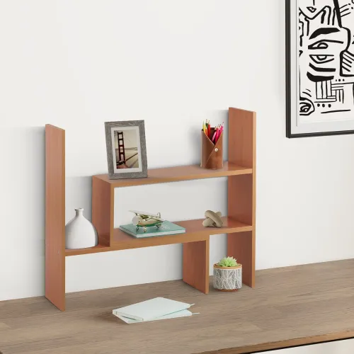 Image of Amazon Brand Solimo Adjustable Wooden Desktop Organizer