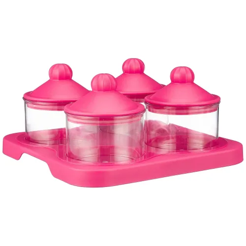 Image of Amazon Brand - Solimo Air-Tight Dry Fruit Container Tray Set With Lid & Serving