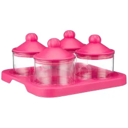 Amazon Brand - Solimo Air-Tight Dry Fruit Container Tray Set With Lid & Serving