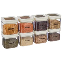 Amazon Brand - Solimo Airtight Plastic Storage Set of 8 
