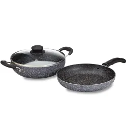 Amazon Brand - Solimo Aluminium Non-Stick Cookware Set – 3 pcs