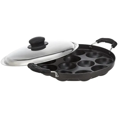 Image of Amazon Brand -Solimo Aluminium Non-Stick Appam Patra - 12 Cavities 22.8 cms