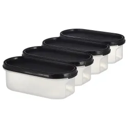 Amazon Brand - Solimo Antimicrobial Modular Plastic Storage Containers with Lid, so4