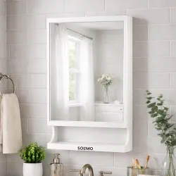 Amazon Brand - Solimo SmartLook Wall Mounted Bathroom Cabinet with Mirror & Storage