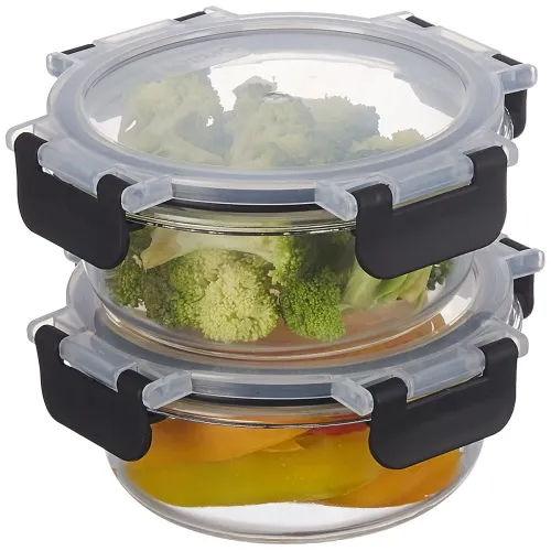 Image of Amazon Brand - Solimo Borosilicate Glass Container - 400ml * Set of 2