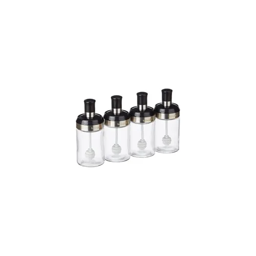 Image of Amazon Brand - Solimo Borosilicate Glass Sauce Jar Set of 4 