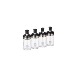 Amazon Brand - Solimo Borosilicate Glass Sauce Jar Set of 4 