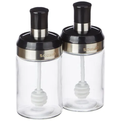 Image of Amazon Brand - Solimo Borosilicate Glass Sauce Jar with Dipper, So2
