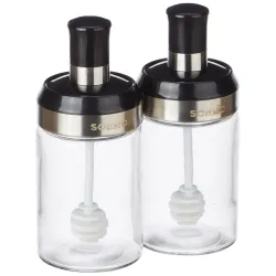Amazon Brand - Solimo Borosilicate Glass Sauce Jar with Dipper, So2