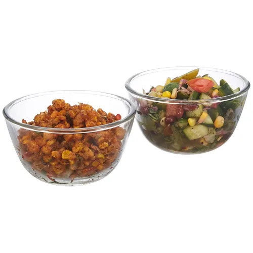 Image of Amazon Brand - Solimo Borosilicate Round Glass/Mixing Bowl (Set of 2, 1100 ml)