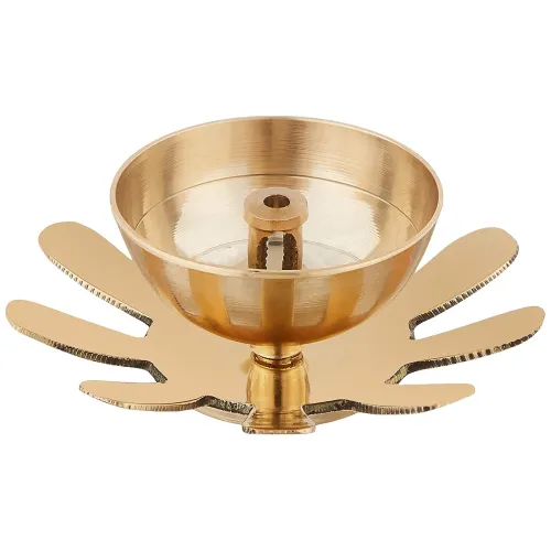 Image of Amazon Brand - Solimo Brass Diya with Single Petals