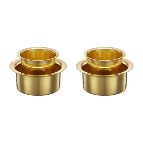 Image of Amazon Brand - Solimo Brass Pot 750 ml (set of 2)