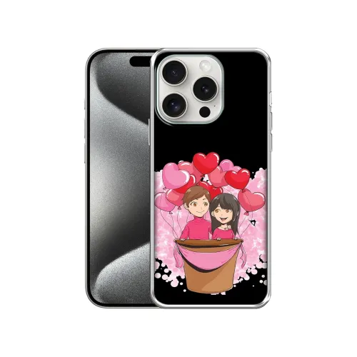 Image of Amazon Brand- Solimo Boy and Girl Printed Silicon Soft TPU Back Case Cover Compatible for Apple iPhone 15 Pro