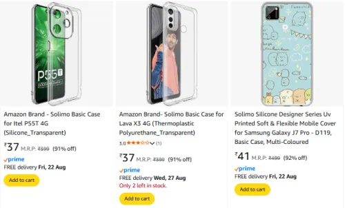 Image of Amazon Brand - Solimo Case Cover Starting at ₹37