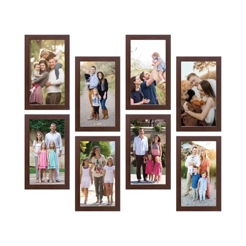 Image of Amazon Brand - Solimo Collage Set of 8 Brown Photo Frames ( 6 X 10 Inch-8).