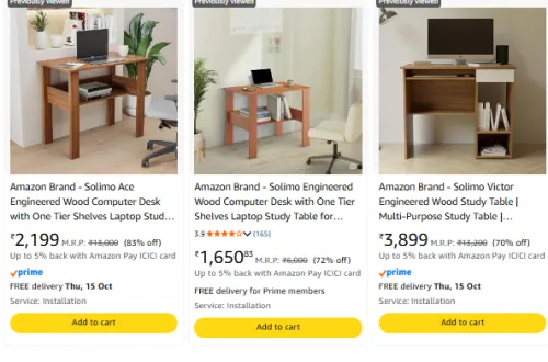 Image of Amazon Brand - Solimo Computer Desk at upto 83% Discount