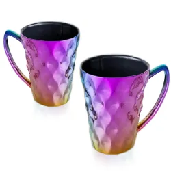 Amazon Brand - Solimo Conical Prism Coffee Mug 350ML Set of 2
