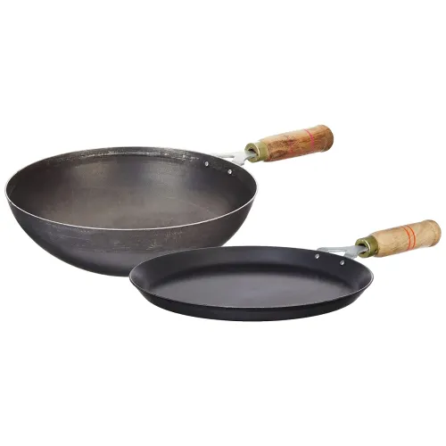 Image of Amazon Brand - Solimo Sheet Metal Iron Cookware Set of 2 