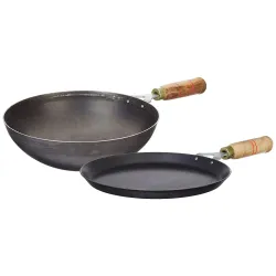 Amazon Brand - Solimo Sheet Metal Iron Cookware Set of 2 