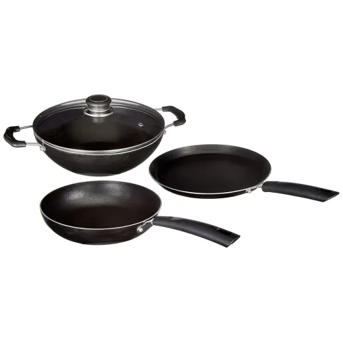 Image of Amazon Brand - Solimo 3 Pcs Non Stick Cookware Set