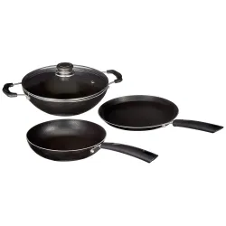 Amazon Brand - Solimo 3 Pcs Non Stick Cookware Set