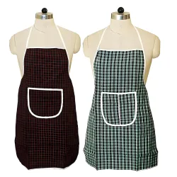 Amazon Brand - Solimo Cotton Apron with Front Pocket Pack of 2