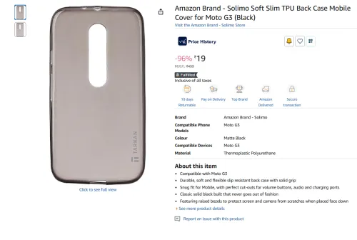 Image of Amazon Brand - Solimo Cover for Moto G3 
