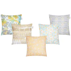 Amazon Brand - Solimo Luvem Polyester Printed Cushion Covers, Set of 5, 16 x 16 inch