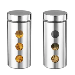 Amazon Brand - Solimo Drip Window Steel Jacketed Glass Jar