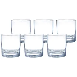 Amazon Brand - Solimo Elitus Whisky Glass Set, 300ml, Set of 6, Transparent