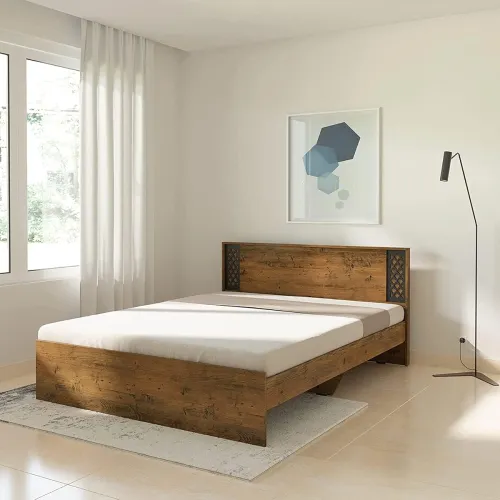 Image of Amazon Brand - Solimo Euphora Engineered Wood Queen Bed Without Storage 