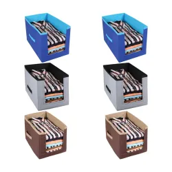 Amazon Brand – Solimo Fabric Shirt Organizers Set of 6