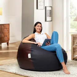 Amazon Brand Solimo Faux Leather Bean Bag, 2 XL.