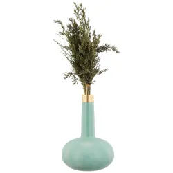 Amazon Brand - Solimo Flower Vase with Rust-Resistant Coating | Stylish and Easy-to-Clean Finish | Compact Design for Modern Décor | Gourd Vase - Aqua