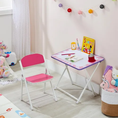 Image of Amazon Brand - Solimo Folding Study Table and Chair Set for Kids